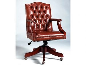 Gainsborough swivel chair in antique hand dyed leather