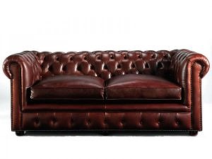William chesterfield sofa in antique hand dyed leather