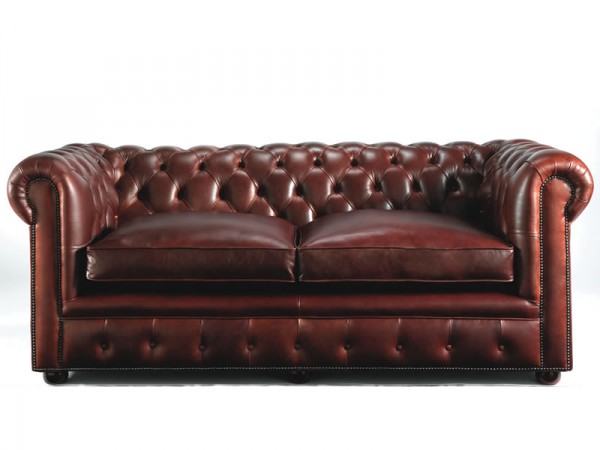 William chesterfield sofa in antique hand dyed leather